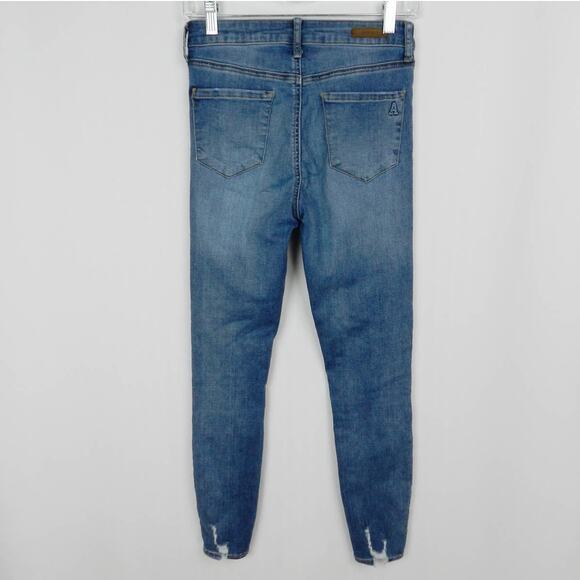 Articles of Society Skinny Jeans Size 26 Distressed Chewed Hem Biker Cowgirl - Picture 9 of 12